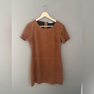 Dex Elegant Brown Suede Dress | Size Small
